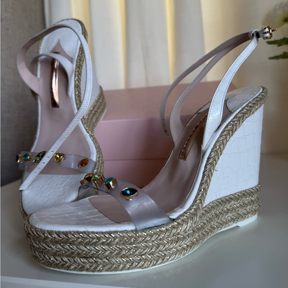 Sophia Webster wedges white croc size 9 1/2 (40) brand new